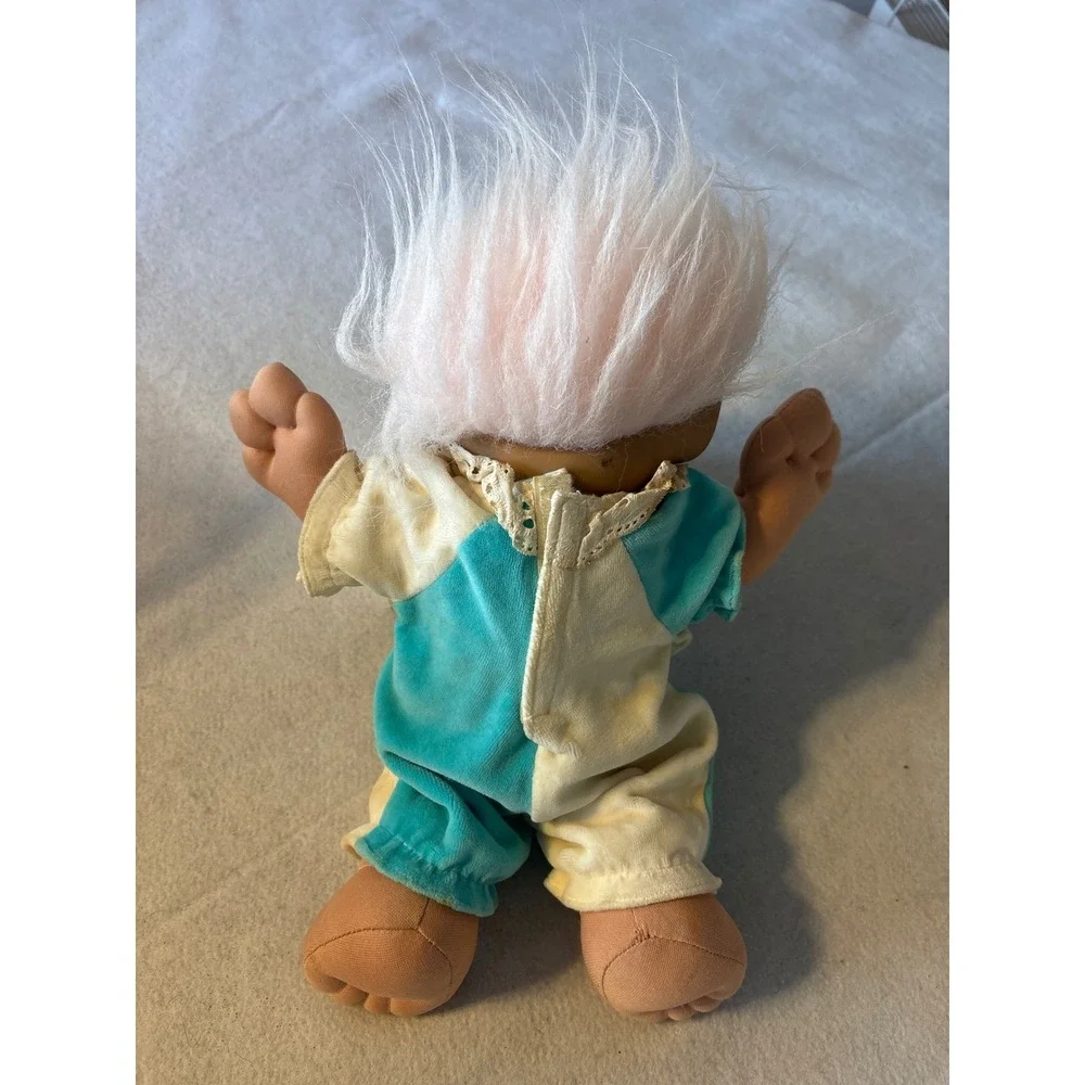 Treasure Trolls 1991 Baby Doll Pink White Blue Outfit Vintage Toy Collectible